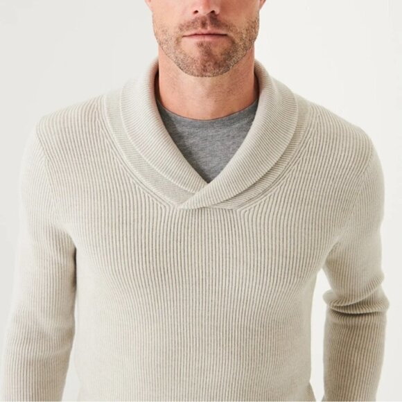 PATRICK ASSARAF SHAWL COLLAR MERINO WOOL SWEATER SIZE M - Picture 2 of 8